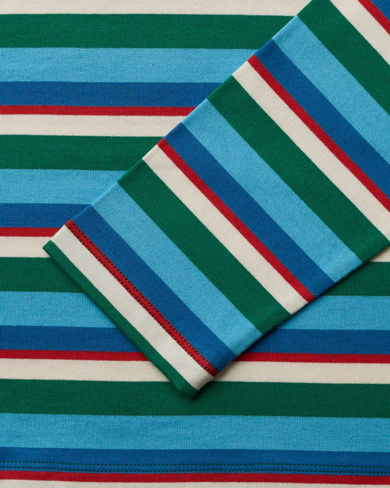 Au Vieux Campeur - Paid Leave - Bianca T-Shirt - Green Bleu Red & Ecru