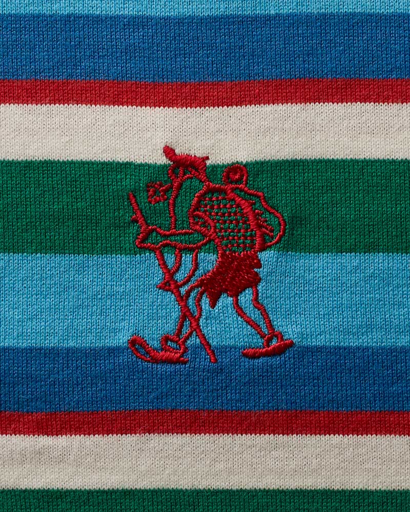 Au Vieux Campeur - Paid Leave - Bianca T-Shirt - Green Bleu Red & Ecru