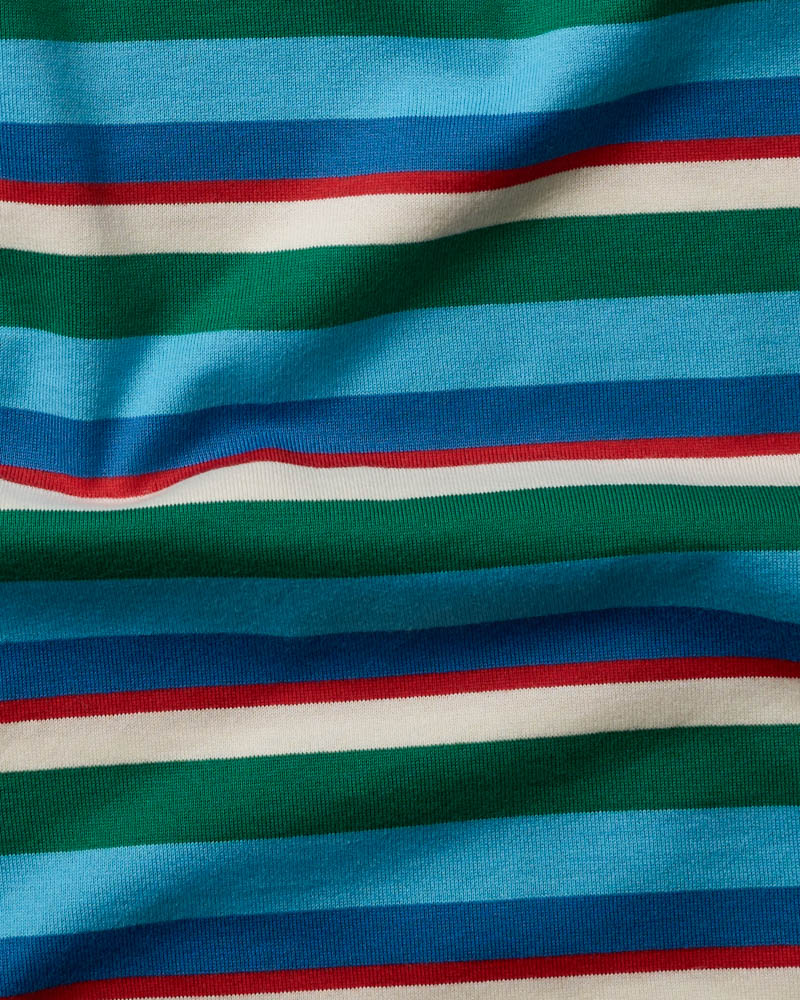 Au Vieux Campeur - Paid Leave - Bianca T-Shirt - Green Bleu Red & Ecru
