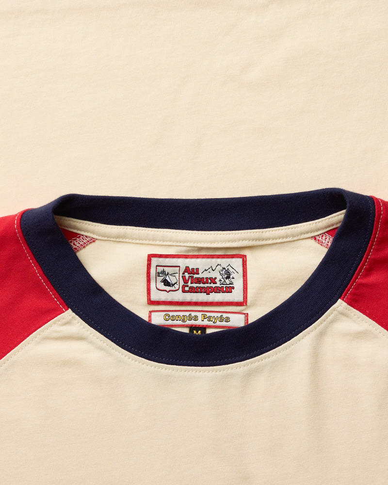 Au Vieux Campeur - Congés Payés - T-shirt Jace - Ecru Rouge & Bleu