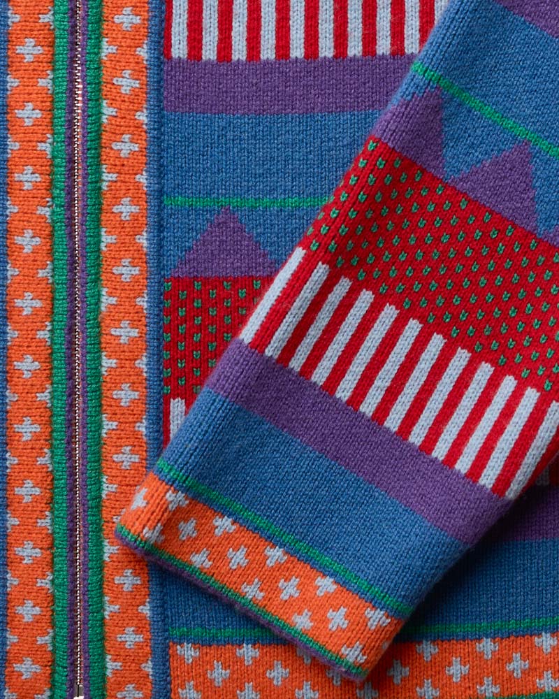 Au Vieux Campeur - Congés Payés - Cardigan Nicole - Bleu & Rouge
