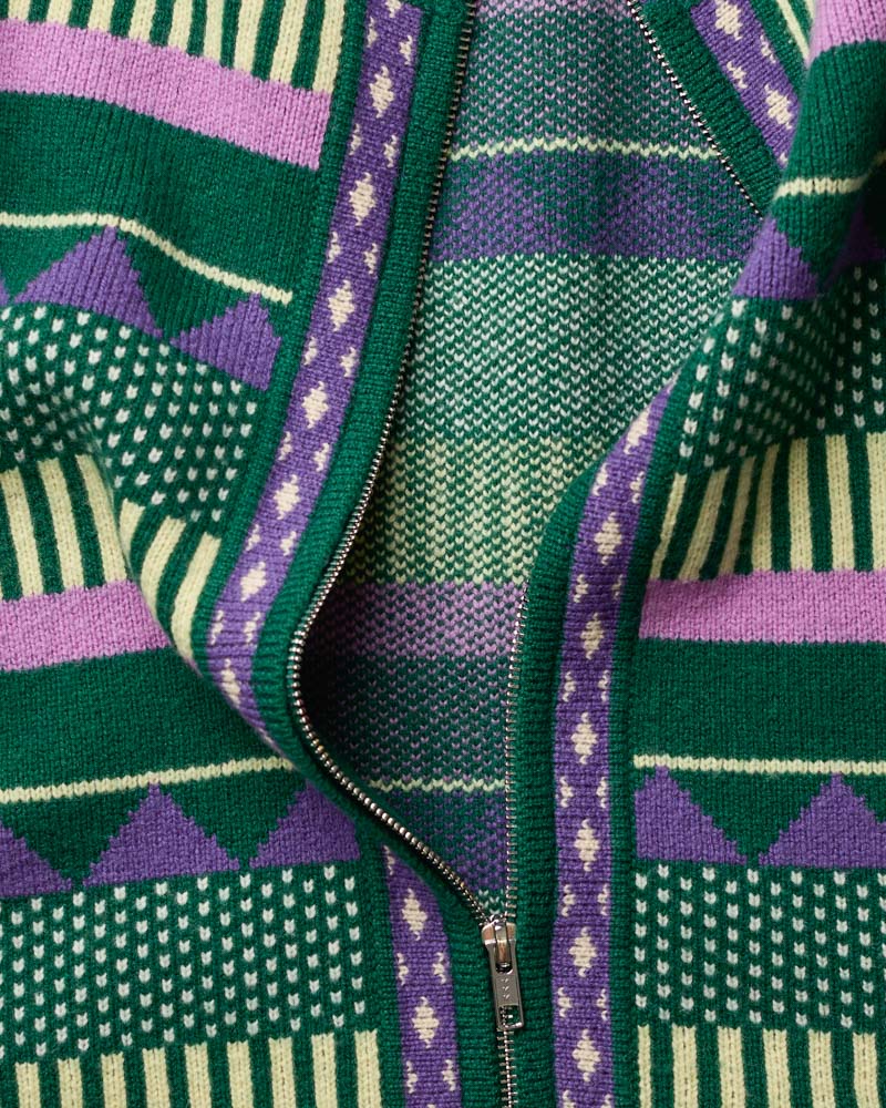 Au Vieux Campeur - Paid Leave - Nicole Cardigan - Green & Purple
