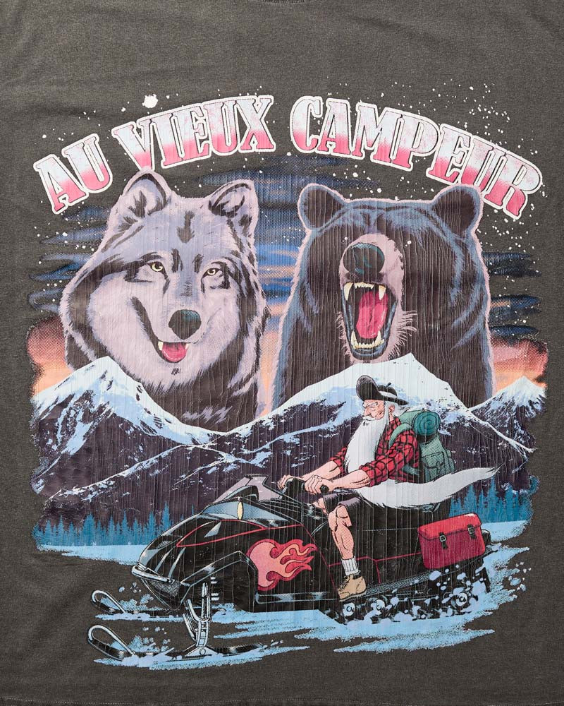 Au Vieux Campeur - Paid Holidays - Snowmobile T-shirt - Black Delave