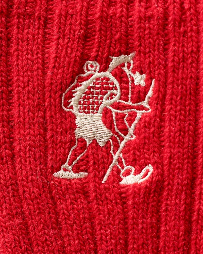 Au Vieux Campeur - Paid Holidays - Embroidered Walker Wool Socks - Red
