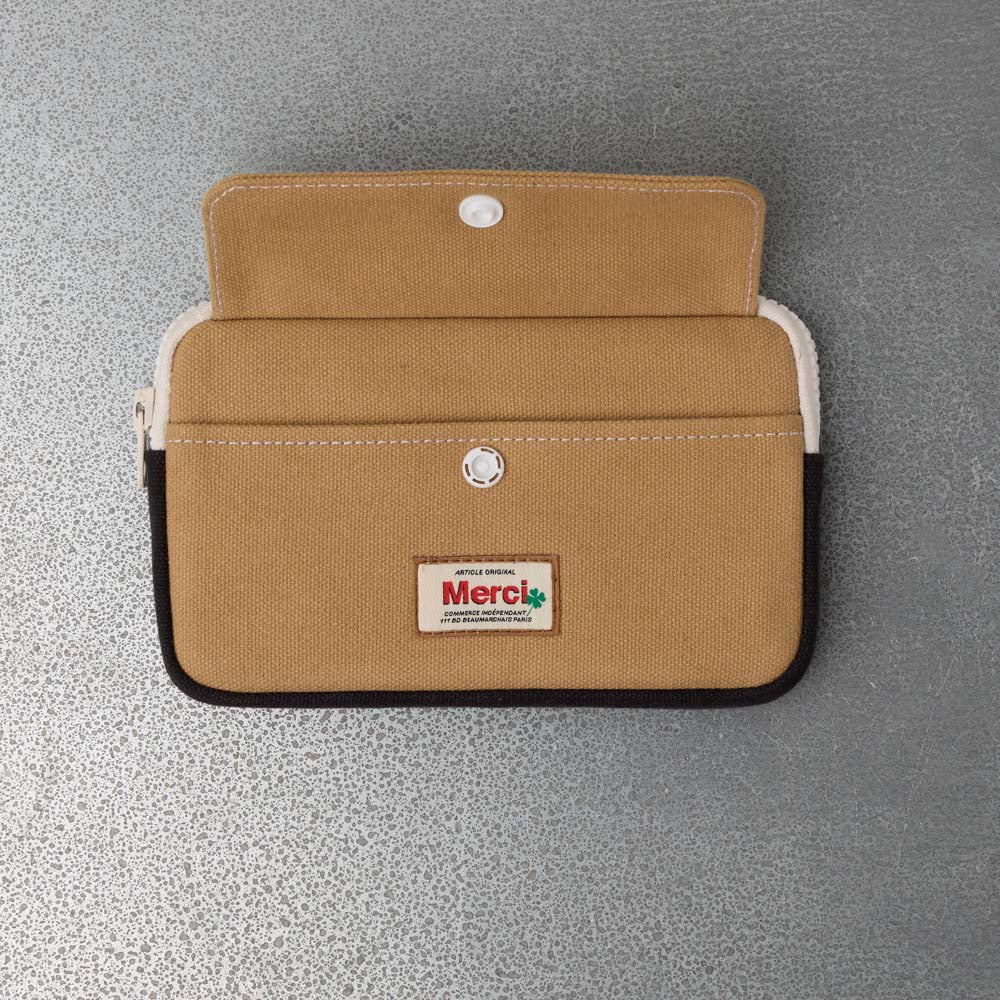 Merci - Porte Monnaie Candide M - Beige & Noir