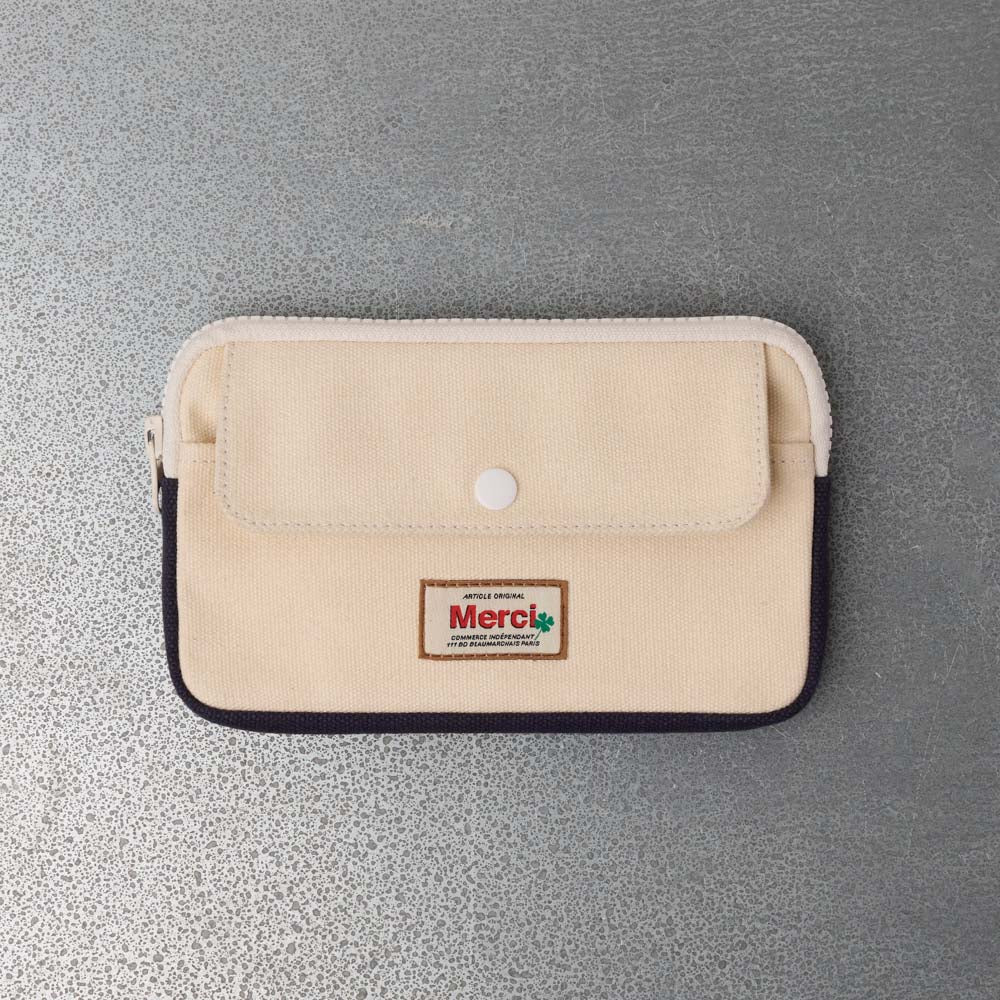 Merci - Candide M Coin Purse - Ecru & Navy