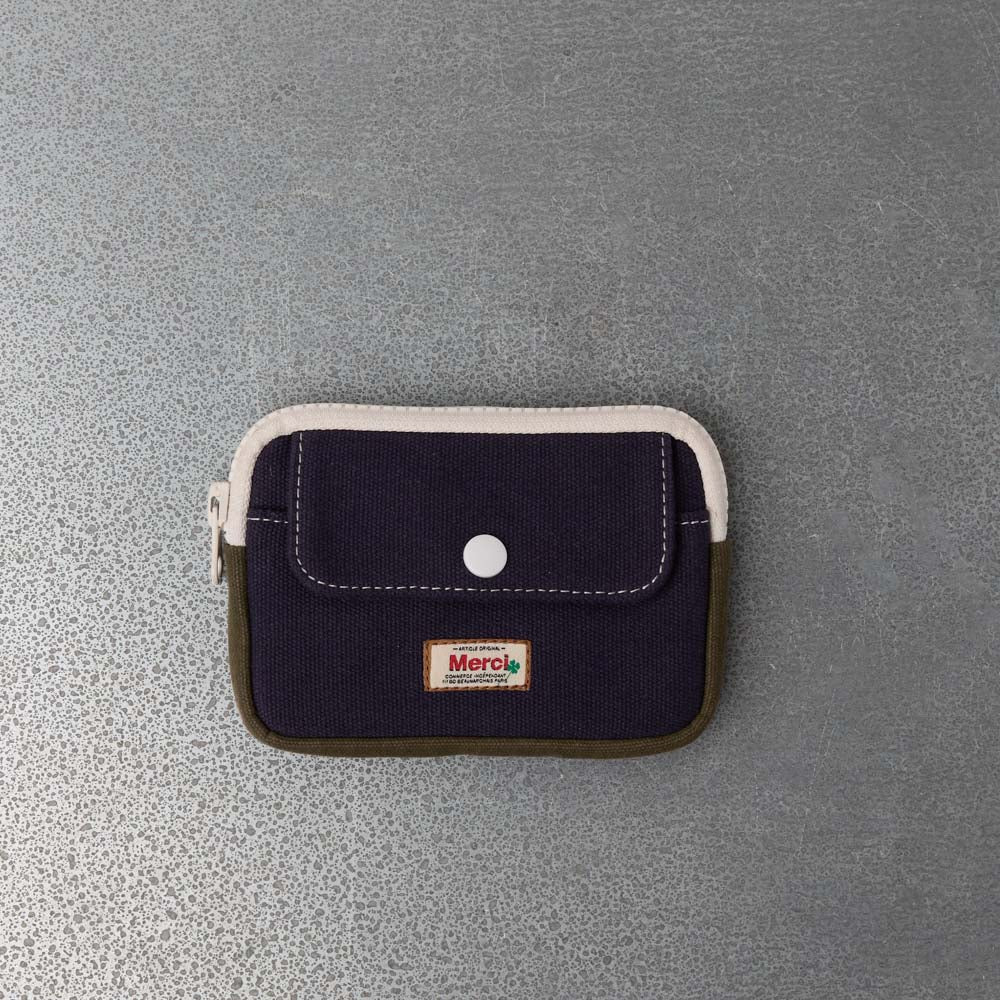 Merci - Porte Monnaie Candide S - Marine & Olive