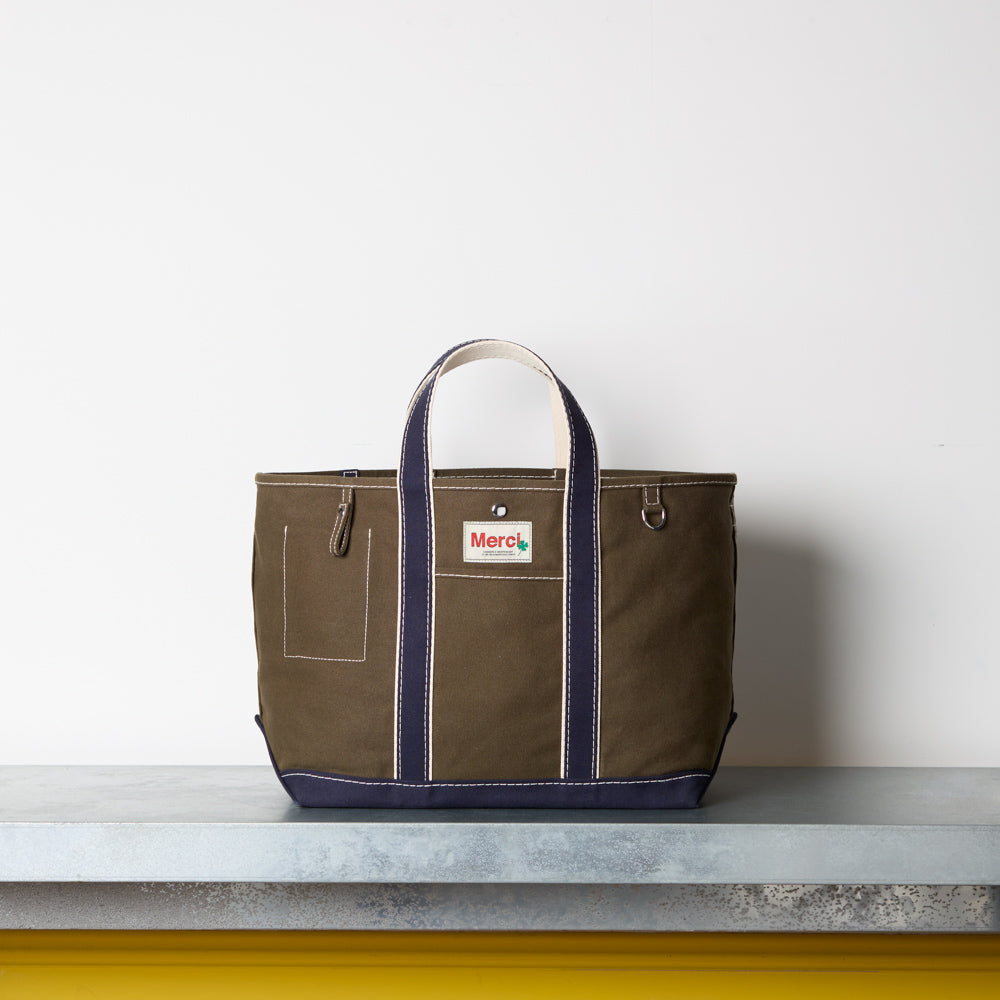 Merci - Candide shopping bag Ribbon - Olive & Navy