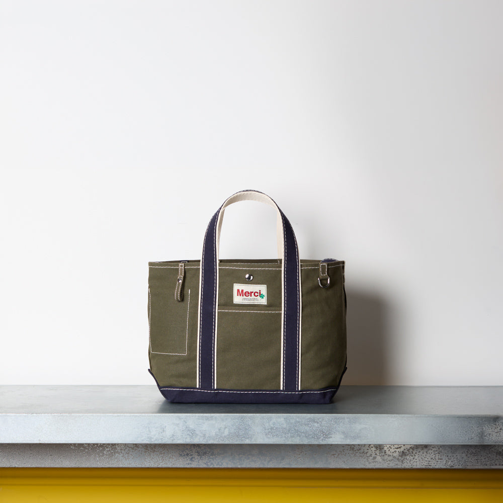 Merci - Candide shopping bag Ribbon - Olive & Navy