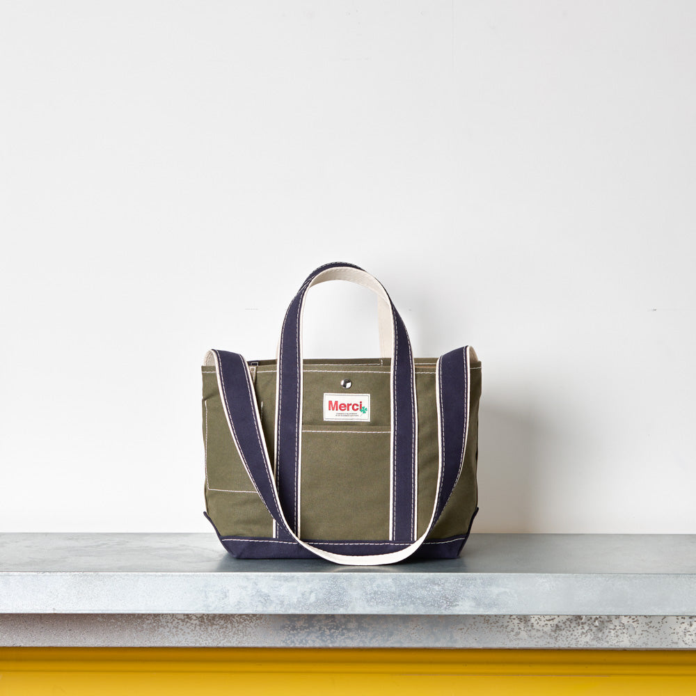 Merci - Candide shopping bag Ribbon - Olive & Navy