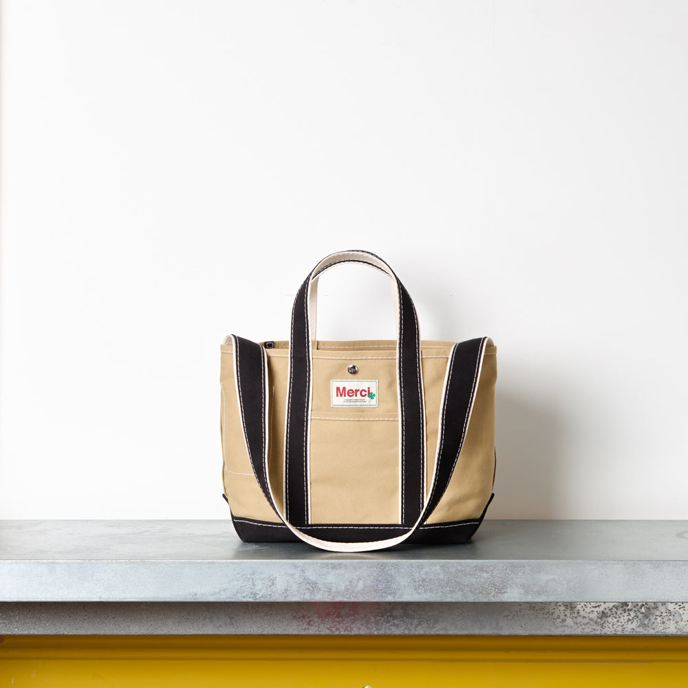 Merci - Candide shopping bag Ribbon - Beige & Black