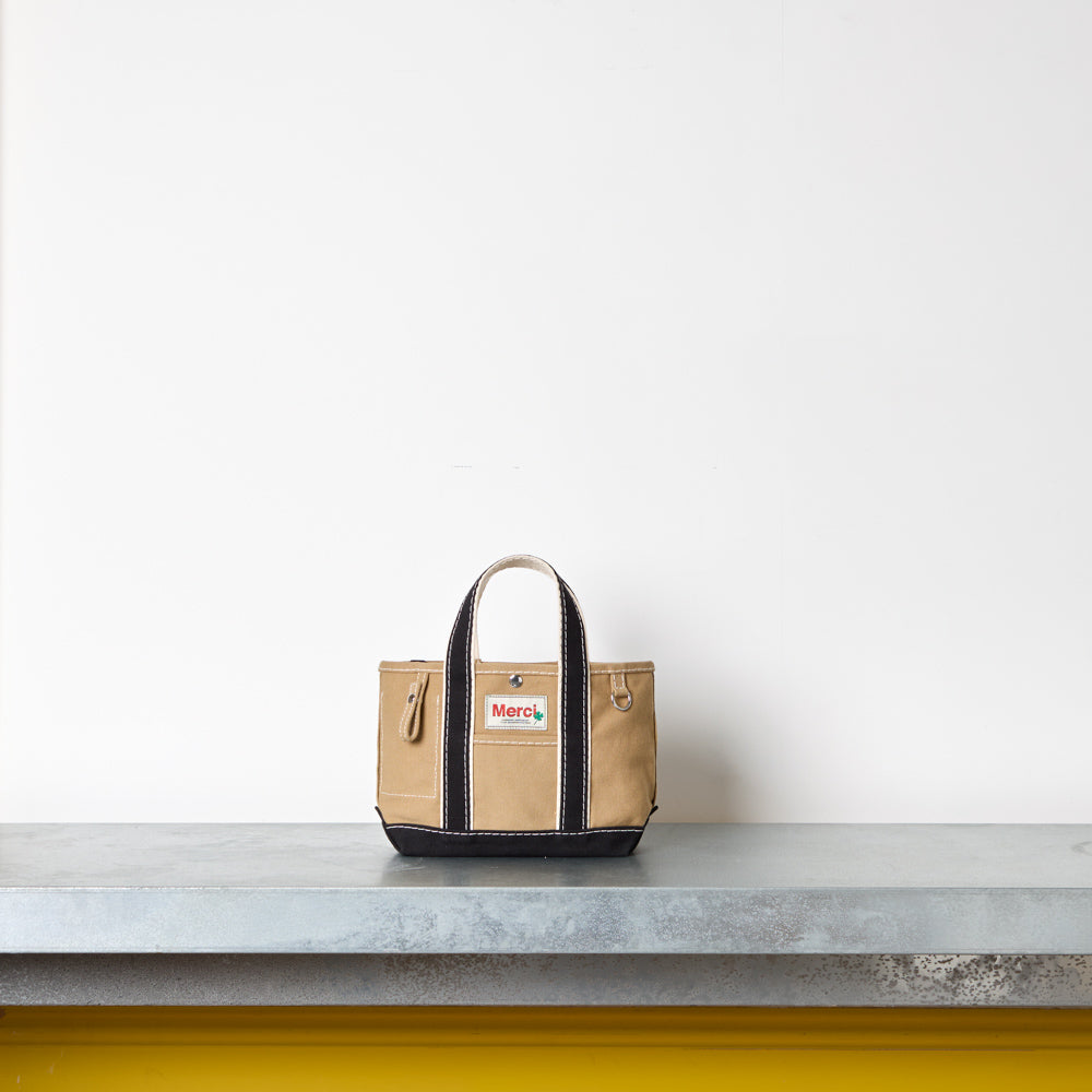 Merci - Candide shopping bag Ribbon - Beige & Black