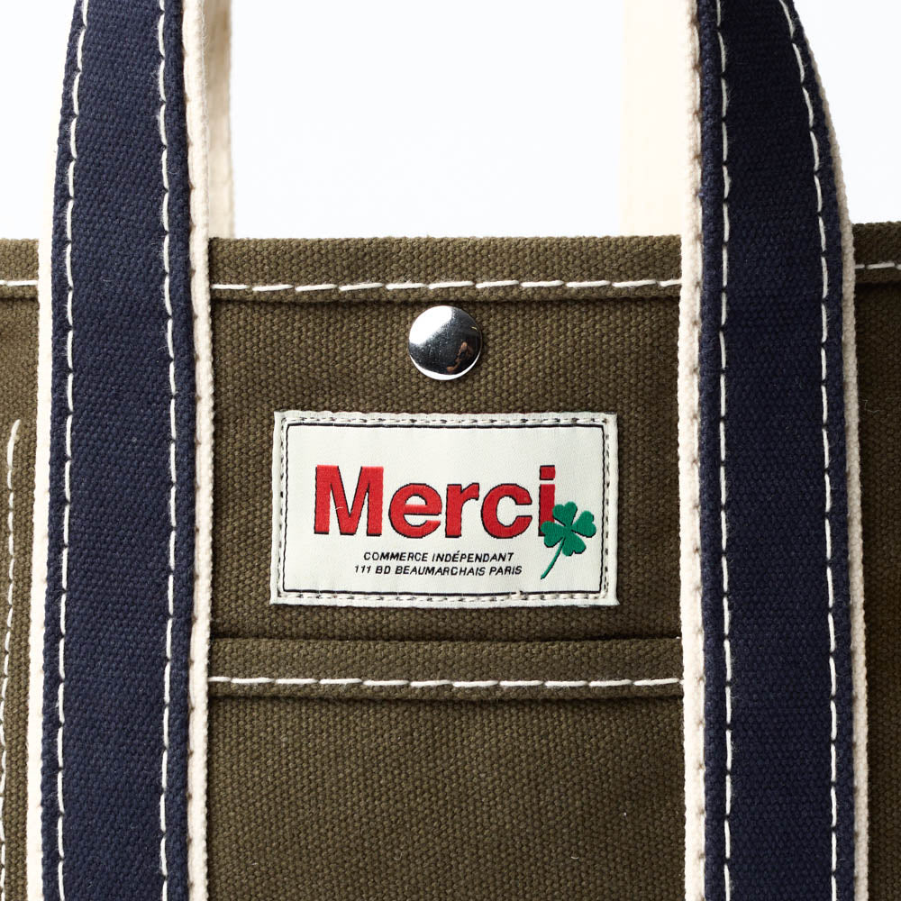 Merci - Candide shopping bag Ribbon - Olive & Navy