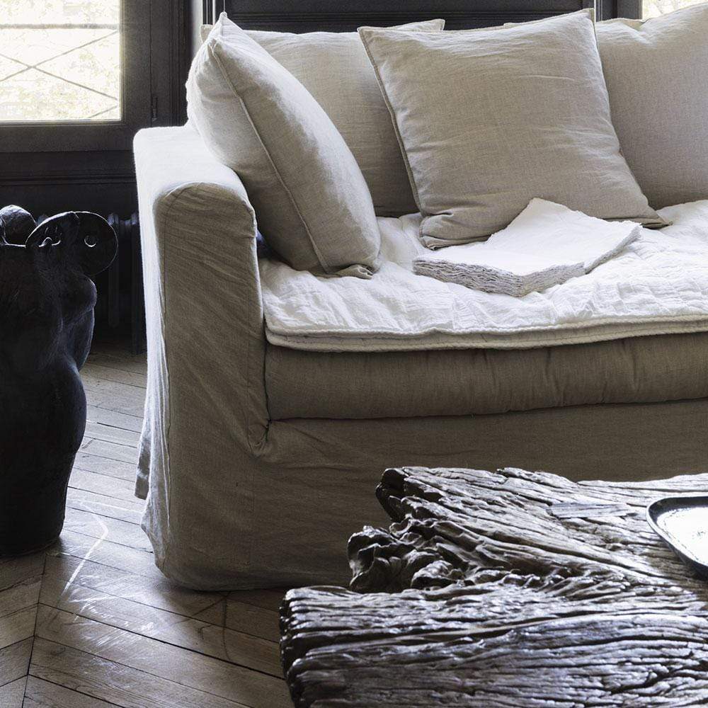 Pure washed linen quilt - Optical White